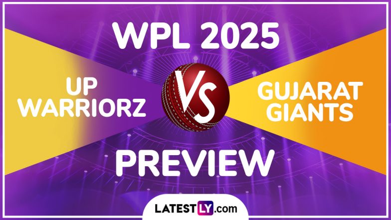 GG W vs UP W, WPL 2025 Preview: महिला प्रीमियर लीग में गुजरात जायंट्स से भिड़ेगी यूपी वॉरियर्स, मैच से पहले जानें हेड टू हेड रिकॉर्ड्स, मिनी बैटल और स्ट्रीमिंग समेत सारे डिटेल्स