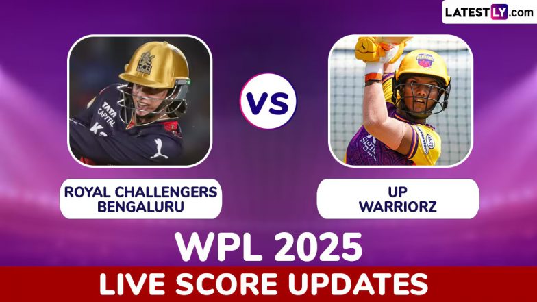 RCB W vs UPW W WPL 2025 Live Toss & Scorecard: यूपी वॉरियर्स ने टॉस जीतकर गेंदबाजी का किया फैसला, रॉयल चैलेंजर्स बेंगलुरु पहले करेगी बल्लेबाजी, यहां देखें दोनों टीमों की प्लेइंग इलेवन और लाइव स्कोरकार्ड