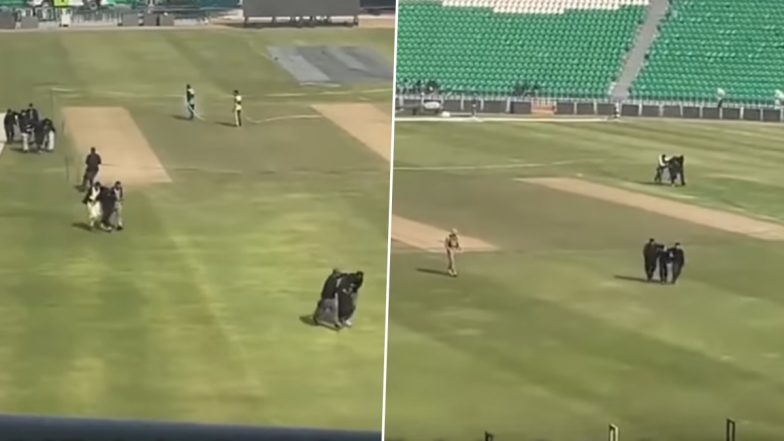 ICC Champions Trophy 2025: गद्दाफी स्टेडियम में घुसपैठ की नकल कर उतरे सिक्योरिटी गार्ड, चैंपियंस ट्रॉफी से पहले PCB की ड्रिल देख हंसी रोकना मुश्किल!
