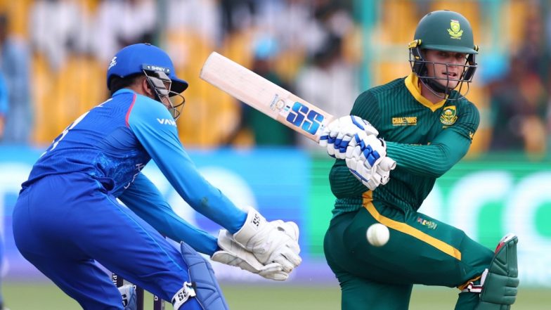 AFG vs SA, Champions Trophy 2025 3rd Match Scorecard: दक्षिण अफ्रीका ने अफगानिस्तान को दिया 316 रनों का टारगेट, रयान रिकेल्टन ने खेली शानदार शतकीय पारी; यहां देखें पहली इनिंग का स्कोरकार्ड