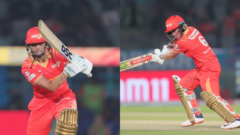 GG W vs RCB W, 1st Match Scorecard: पहले टी20 मुकाबले में गुजरात जाइंट्स ने आरसीबी को दिया 202 रनों का लक्ष्य, कप्तान एशले गार्डनर और बेथ मूनी ने खेली आतिशी पारी; यहां देखें पहली इनिंग का स्कोरकार्ड