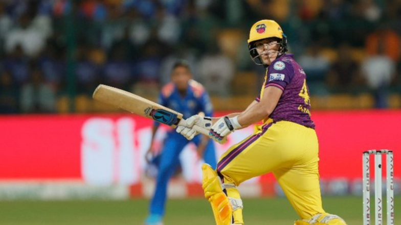 MI W vs UPW W, WPL 2025 11th Match Match Scorecard: रोमांचक मुकाबले में यूपी वारियर्स ने मुंबई इंडियंस को दिया 143 रनों का टारगेट, ग्रेस हैरिस और वृंदा दिनेश ने खेली आतिशी पारी; यहां देखें पहली पारी का स्कोरकार्ड