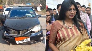 Mahua Maji Car Accident: JMM सांसद महुआ माजी सड़क हादसे का शिकार, महाकुंभ से लौटते समय झारखंड में कार की ट्रक से टक्कर के बाद घायल; VIDEO