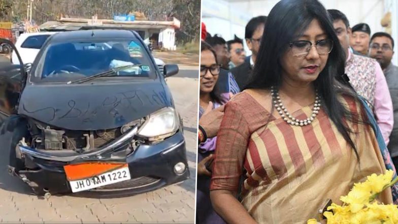 Mahua Maji Car Accident: JMM सांसद महुआ माजी सड़क हादसे का शिकार, महाकुंभ से लौटते समय झारखंड में कार की ट्रक से टक्कर के बाद घायल; VIDEO
