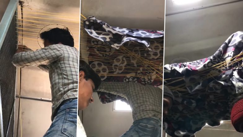 ट्रेन में नहीं मिली बैठने की जगह तो जुगाड़ की मदद से शख्स ने कर लिया सोने का इंतजाम, Viral Video देख चकरा जाएगा दिमाग