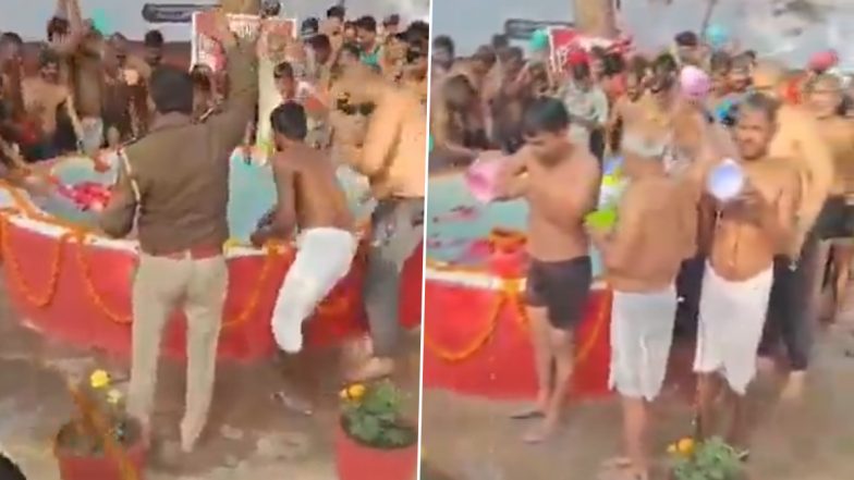 Maha Kumbh 2025: उन्नाव जिला कारागार ने पेश की अनोखी मिसाल, महाकुंभ के जल से कैदियों को जेल में कराया गया शाही स्नान (Watch Video)