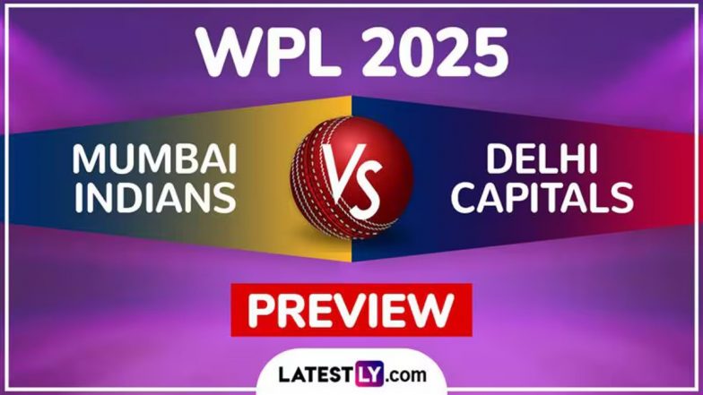 DC W vs MI W WPL 2025 Preview: महिला प्रीमियर लीग में दिल्ली कैपिटल्स बनाम मुंबई इंडियंस होगा कड़क मुकाबला, मैच से पहले जानें हेड टू हेड रिकॉर्ड्स, मिनी बैटल और स्ट्रीमिंग समेत सारे डिटेल्स