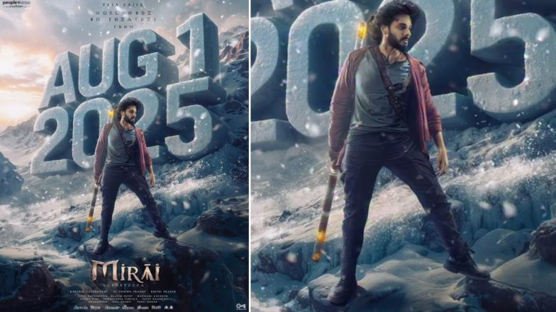 तेजा सज्जा की अगली पैन-इंडिया फिल्म 'Mirai' की रिलीज डेट आई सामने, 1 अगस्त 2025 को होगी सिनेमाघरों में देगी दस्तक (View Poster)