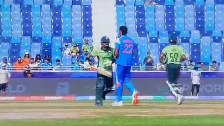 Mohammad Rizwan-Harshit Rana's Shoulder Collision: भारत बनाम पाकिस्तान मैच का गर्माहट! मोहम्मद रिजवान और हर्षित राणा की टकराहट से नाराज हुए भारतीय तेज गेंदबाज, देखें वीडियो
