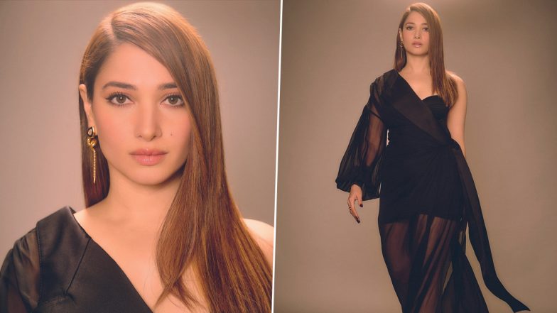 Tamannaah Bhatia ने ब्लैक आउटफिट में गिराई बिजली, दिए किलर पोज (View Pics)