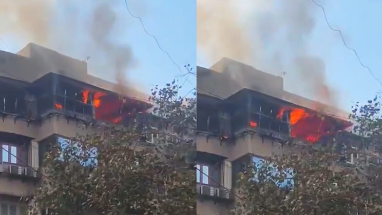 Mumbai Fir Video: मुंबई के मरीन लाइन्स में रिहायशी इमारत में लगी भीषण आग, इलाके में मचा हड़कंप