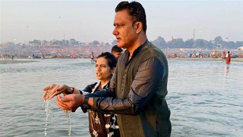 Anil Kumble At Maha Kumbh Mela: अनिल कुंबले ने पत्नी के साथ लगाई आस्था की डुबकी, तस्वीर की साझा