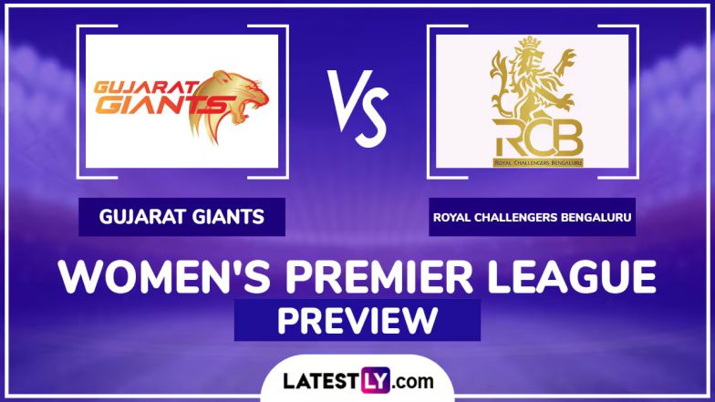 GG W vs RCB W, WPL 2025 Preview: महिला प्रीमियर लीग के ओपनिंग मुकाबले में गुजरात जायंट्स से भिड़ेगी रॉयल चैलेंजर्स बेंगलुरु, मैच से पहले जानें हेड टू हेड रिकॉर्ड्स, मिनी बैटल और स्ट्रीमिंग समेत सारे डिटेल्स