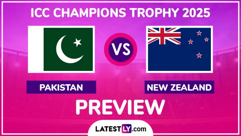 PAK vs NZ, ICC Champions Trophy 2025 Preview: चैंपियंस ट्रॉफी में न्यूजीलैंड से मिलेगा पाकिस्तान को कड़ी टक्कर, मैच से पहले जानें हेड टू हेड रिकॉर्ड्स, मिनी बैटल और स्ट्रीमिंग समेत सारे डिटेल्स