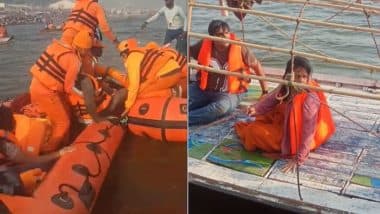 Maha Kumbh 2025: प्रयागराज में बड़ा हादसा! संगम में पलटी श्रद्धालुओं से भरी नाव, NDRF ने 5 लोगों की बचाई जान (Watch Video)