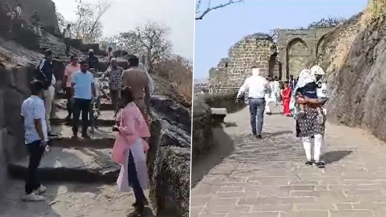 Bees attack in Shivneri: पुणे के जुन्नर में शिवनेरी किले में पर्यटकों पर मधुमक्खियों ने किया जानलेवा हमला, 50 के करीब लोग घायल (Watch Video)