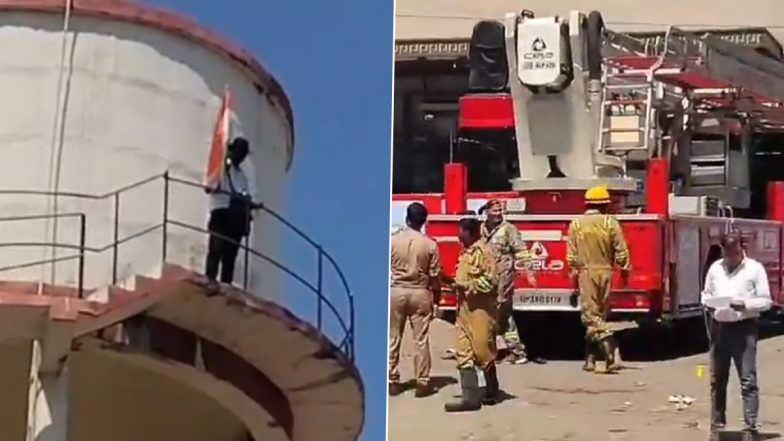 VIDEO: लखनऊ में पानी की टंकी पर चढ़ा जूनियर इंजिनियर, आत्महत्या की देने लगा धमकी, पुलिस ने कड़ी मशक्कत के बाद बचाई शख्स की जान