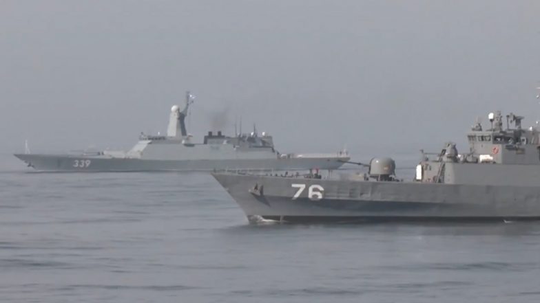 Sea Security Belt 2025: हाईजैक जहाज को आतंकियों से छुड़ाने की कोशिश! रूस, चीन और ईरान ने ओमान में किया संयुक्त नौसैनिक अभ्यास, सामने आया चौंकाने वाला VIDEO