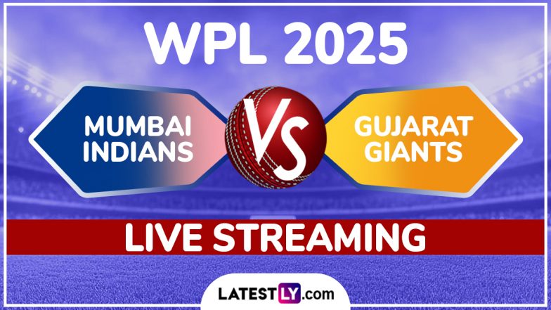 MI-W vs GG-W WPL 2025 Live Streaming: महिला प्रीमियर लीग में गुजरात जायंट्स से भिड़ेगी हरमनप्रीत कौर की मुंबई इंडियंस, जानिए कब, कहां और कैसे देखें लाइव मैच का प्रसारण