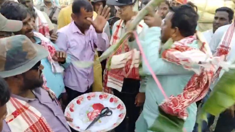 Assam: असम में AIDUF विधायक समसुल हुदा की दादागीरी! रिबन का रंग पसंद ना आने पर ठेकेदार को पीटा, VIDEO वायरल