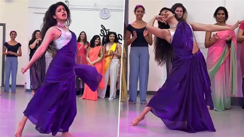 Desi Bhabhi Dance: भाभी ने नीली साड़ी पहनकर किया 'धक-धक करने लगा' गाने पर जबरदस्त डांस, लोग हुए दीवाने