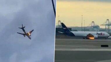Fire on Plane: अमेरिका में बड़ा हादसा टला! FedEx के विमान में पक्षी टकराने से लगी आग, करवानी पड़ी इमरजेंसी लैंडिंग (Watch Video) Fire on Plane: अमेरिका में बड़ा हादसा टला! FedEx के विमान में पक्षी टकराने से लगी आग, करवानी पड़ी इमरजेंसी लैंडिंग (Watch Video)