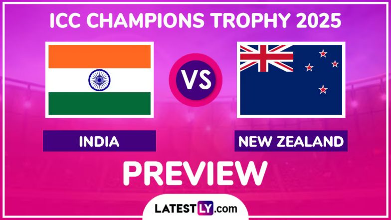 IND vs NZ, ICC Champions Trophy 2025 Preview: चैंपियंस ट्रॉफी में न्यूज़ीलैंड से 24 साल पुराना बदला लेने उतरेगी टीम इंडिया, मैच से पहले जानें हेड टू हेड रिकॉर्ड्स, मिनी बैटल और स्ट्रीमिंग समेत सारे डिटेल्स