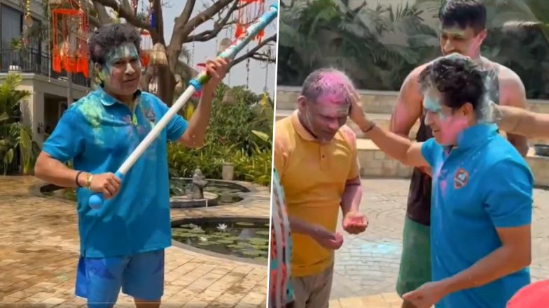 Holi 2025: सचिन तेंदुलकर, युवराज सिंह और इंडिया लीजेंड्स के अन्य खिलाड़ियों ने इंटरनेशनल मास्टर्स लीग टी20 2025 फाइनल से पहले होली का लिया आनंद, देखें वीडियो