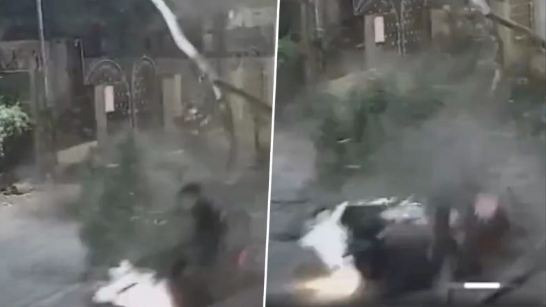 VIDEO: सड़क पर गिरा बड़ा पेड़, बाल बाल बचा डिलीवरी बॉय, विरार के आगाशी का वीडियो आया सामने