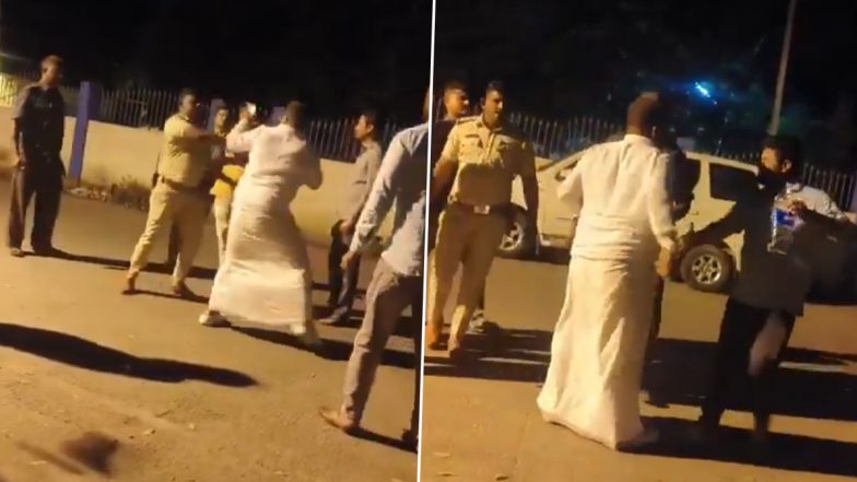 VIDEO: पुलिस और बीजेपी नेता में हुआ विवाद, दोनों ने एक दूसरे को जड़े थप्पड़, कर्नाटक के चित्रदुर्ग की घटना का वीडियो आया सामने