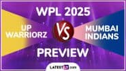 UPW-W vs MI-W WPL 2025 Preview: ब्रेक के बाद कल एक्शन में लौटेंगी महिला प्रीमियर लीग, यूपी वारियर्स और मुंबई इंडियंस के बीच होगा मुकाबला, मैच से पहले जानें हेड टू हेड रिकॉर्ड्स, मिनी बैटल और स्ट्रीमिंग समेत सारे डिटेल्स