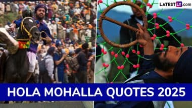 Hola Mohalla Quotes 2025: ‘वाहे गुरुजी का खालसा वाहे गुरुजी की फतेह, जो बोले सो निहाल,’ होला मोहल्ला पर अपनों को दें ऐसी बधाइयां!