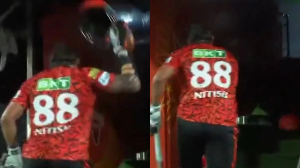 Nitish Kumar Reddy Throws His Helmet in Anger: SRH बनाम LSG IPL 2025 मैच में आउट होने के बाद नितीश कुमार रेड्डी ने गुस्से में फेंका हेलमेट, वीडियो हुआ वायरल
