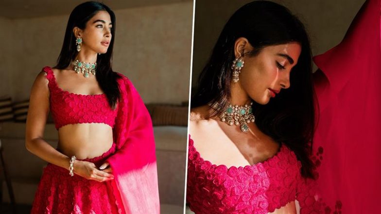 Pooja Hegde का रेड ड्रेस में दिखा ग्लैमरस अवतार, खूबसूरती के फैंस हुए दीवाने (View Pics)