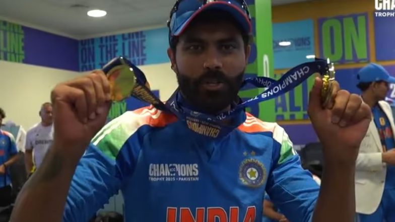 Ravindra Jadeja Wins Fielding Medal:&nbsp;चैंपियंस ट्रॉफी फाइनल में भारत की जीत के बाद रविंद्र जडेजा ने जीता फील्डिंग मेडल, देखें वीडियो