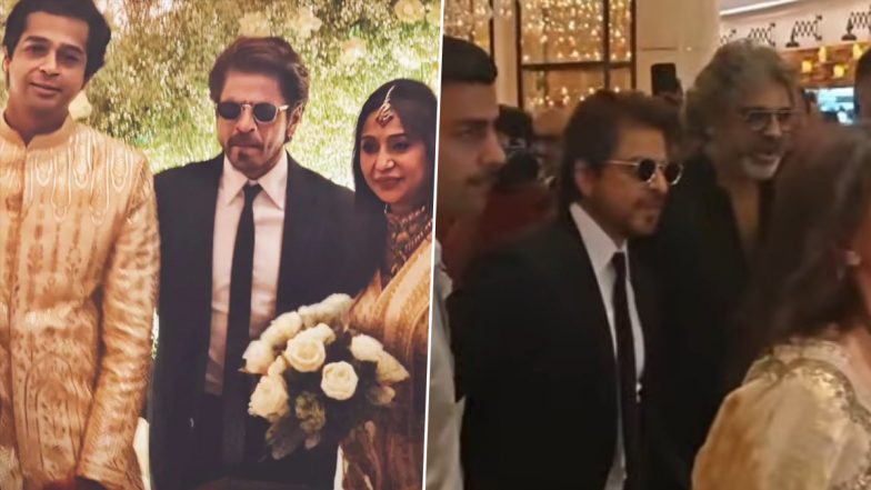 SRK Attends Ashutosh Gowariker's Son Wedding: अशुतोष गोवारिकर के बेटे कोनार्क की शादी में पहुंचे शाहरुख खान, उठी 'स्वदेश 2' की मांग (Watch Video)