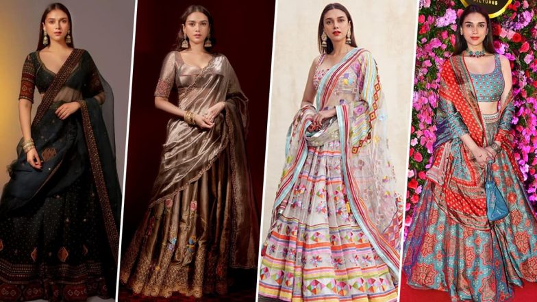 Aditi Rao Hydari के लहंगा लुक्स पर से नजरें हटाना होगा मुश्किल, देखें एक्ट्रेस की खूबसूरत तस्वीरें (View Pics)