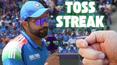 Rohit Sharma Toss Streak: दुर्लभ संयोग में फंसे रोहित शर्मा! 32768 में सिर्फ 1 बार बनता है ऐसा चांस, लगातार 15 मैच में टॉस हारने की संभावना सिर्फ 0.00305 प्रतिशत