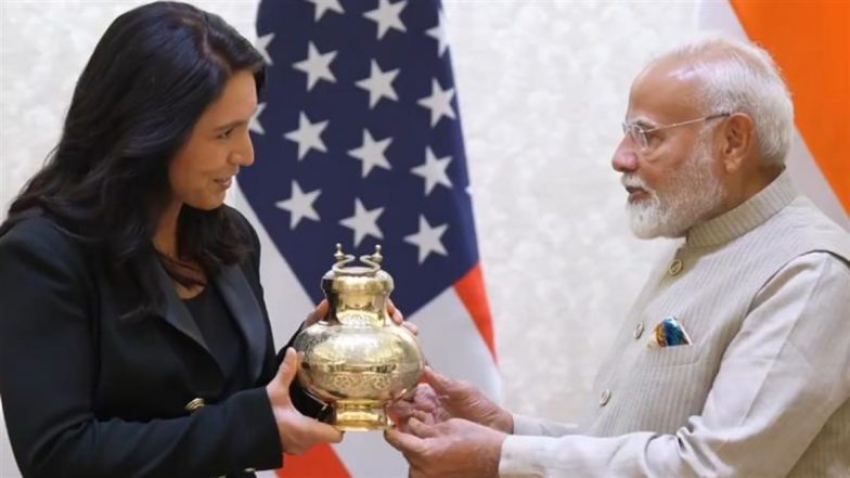 PM मोदी ने तुलसी गबार्ड को भेंट किया महाकुंभ का गंगाजल, रिटर्न में मिली तुलसी की माला; Video