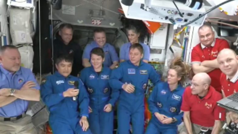 Sunita Williams' Return: क्रू-10 ने ISS पर संभाली कमान, सुनीता विलियम्स और बुच विलमोर ने गले मिलकर किया स्वागत; 9 महीने बाद जल्द होगी घर वापसी (Watch Video)