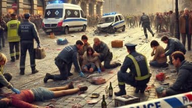 Germany Car Attack: जर्मनी के मैनहेम में बड़ा हादसा! कार के भीड़ में घुसने से 1 की मौत, कई घायल (Watch Video) Germany Car Attack: जर्मनी के मैनहेम में बड़ा हादसा! कार के भीड़ में घुसने से 1 की मौत, कई घायल (Watch Video)