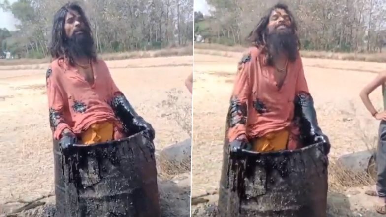 Viral Video: बाबा गयादास ने खौलते तारकोल में लगाई छलांग, 84 कोसी परिक्रमा में शामिल होने आए थे अयोध्या; वीडियो वायरल