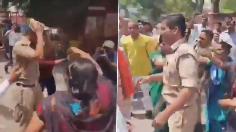 VIDEO: मेरठ में खाकी के साथ बदसलूकी, दरोगा की टोपी उछाली; ममता बनर्जी का पुतला फूंकने पहुंचे हिंदू संगठन के कार्यकर्ताओं ने काटा बवाल