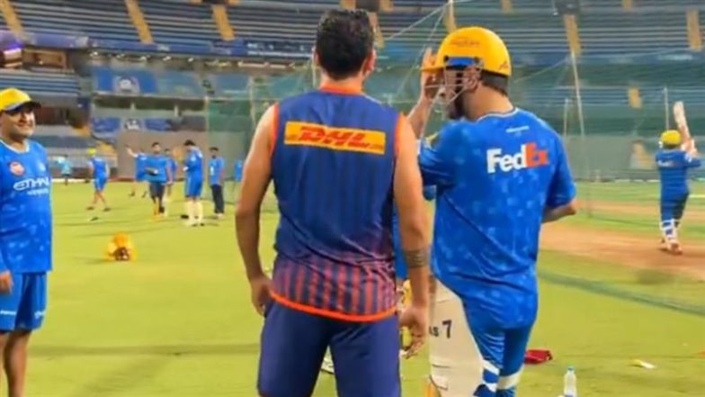 IPL 2025: MI vs CSK मैच से पहले एमएस धोनी और दीपक चाहर के बीच मस्ती देखने को मिली, वीडियो हुआ वायरल