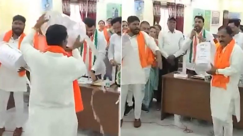 VIDEO: रायपुर के बीरगांव नगर निगम के बजट में विपक्ष ने किया बवाल, मेयर पर डाल दिया कैन से पानी, जमकर किया विरोध, वीडियो आया सामने