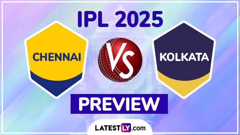 CSK vs KKR TATA IPL 2025 Preview: चेन्नई सुपर किंग्स बनाम कोलकाता नाइट राइडर्स इंडियन प्रीमियर लीग मैच से पहले जानें हेड टू हेड रिकॉर्ड्स, मिनी बैटल और स्ट्रीमिंग समेत सारे डिटेल्स
