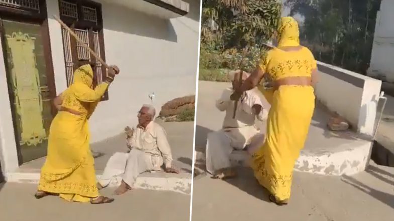 Bijnor Shocker: संपत्ति विवाद को लेकर महिला ने बुजुर्ग ससुर को लाठियों से पीटा, वीडियो वायरल होने के बाद पुलिस ने की कार्रवाई