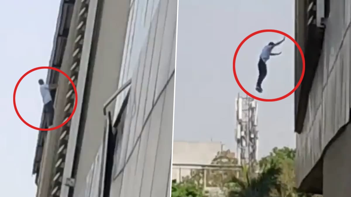 दिल्ली के मयूर विहार मेट्रो स्टेशन की बिल्डिंग से शख्स ने लगाई छलांग. वीडियो आया सामने.