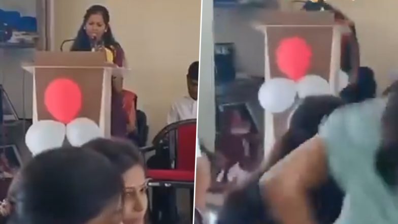 Sudden Death Caught on Camera in Maharashtra: धाराशिव के आरजी शिंदे कॉलेज में फेयरवेल स्पीच के दौरान हार्ट अटैक से छात्रा की मौत, वीडियो वायरल