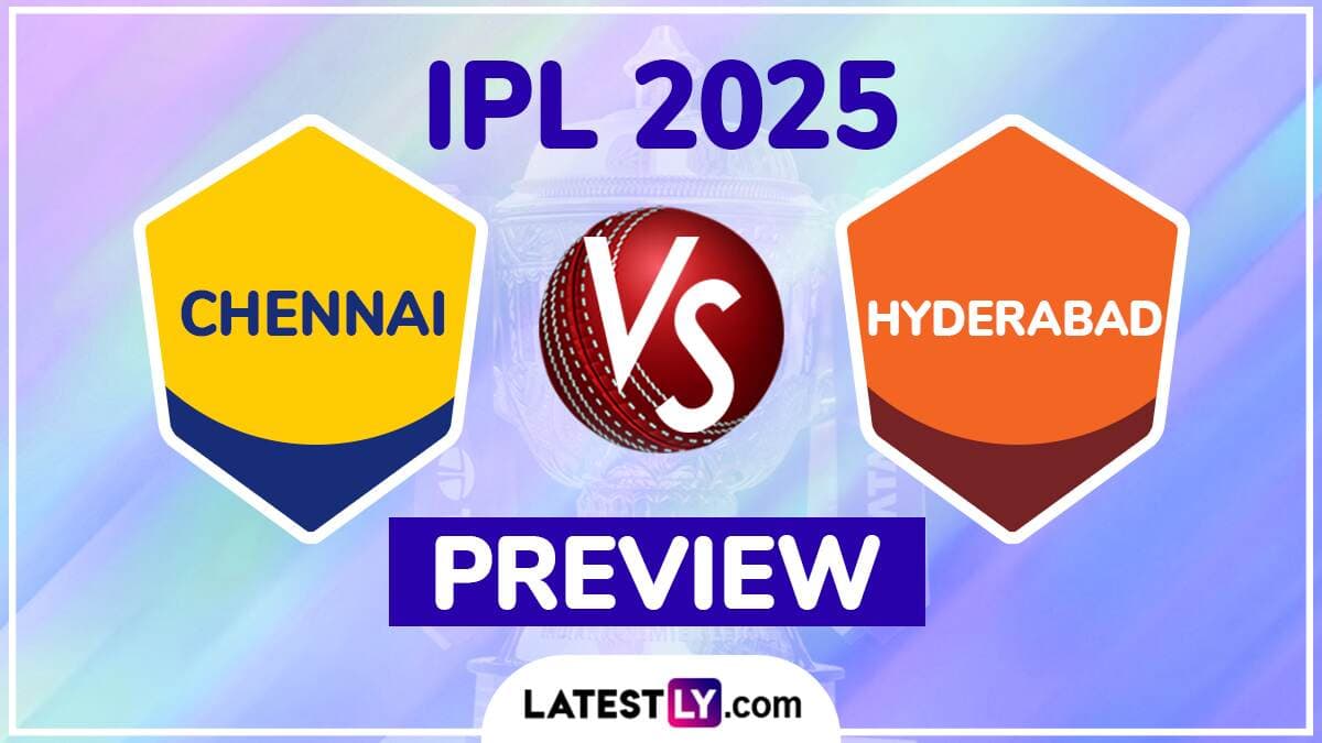 CSK vs SRH TATA IPL 2025 Preview: चेन्नई सुपर किंग्स बनाम सनराइजर्स हैदराबाद इंडियन प्रीमियर लीग मैच से पहले जानिए हेड टू हेड रिकॉर्ड्स, मिनी बैटल और स्ट्रीमिंग समेत सारे डिटेल्स CSK vs SRH TATA IPL 2025 Preview: चेन्नई सुपर किंग्स बनाम सनराइजर्स हैदराबाद इंडियन प्रीमियर लीग मैच से पहले जानिए हेड टू हेड रिकॉर्ड्स, मिनी बैटल और स्ट्रीमिंग समेत सारे डिटेल्स
